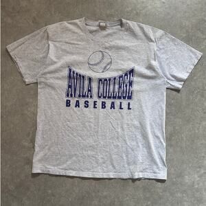 90s Vintage Avila University Baseball Reebok Heather Gray T Shirt Size XL